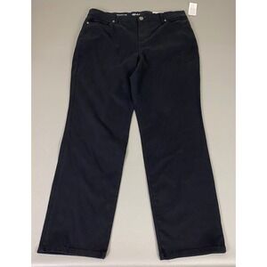 Style Co. Pants Women's Size 16S Deep Black Straight Leg  Cotton Spandex New NWT
